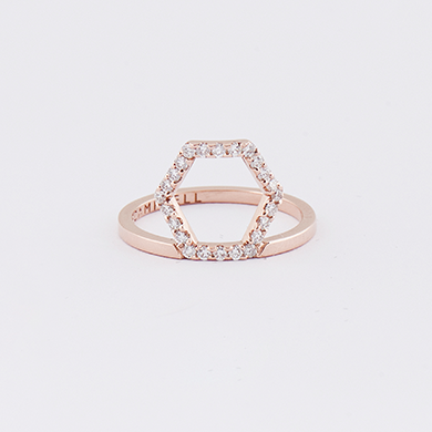 Diamond Hexagon Frame Ring RG